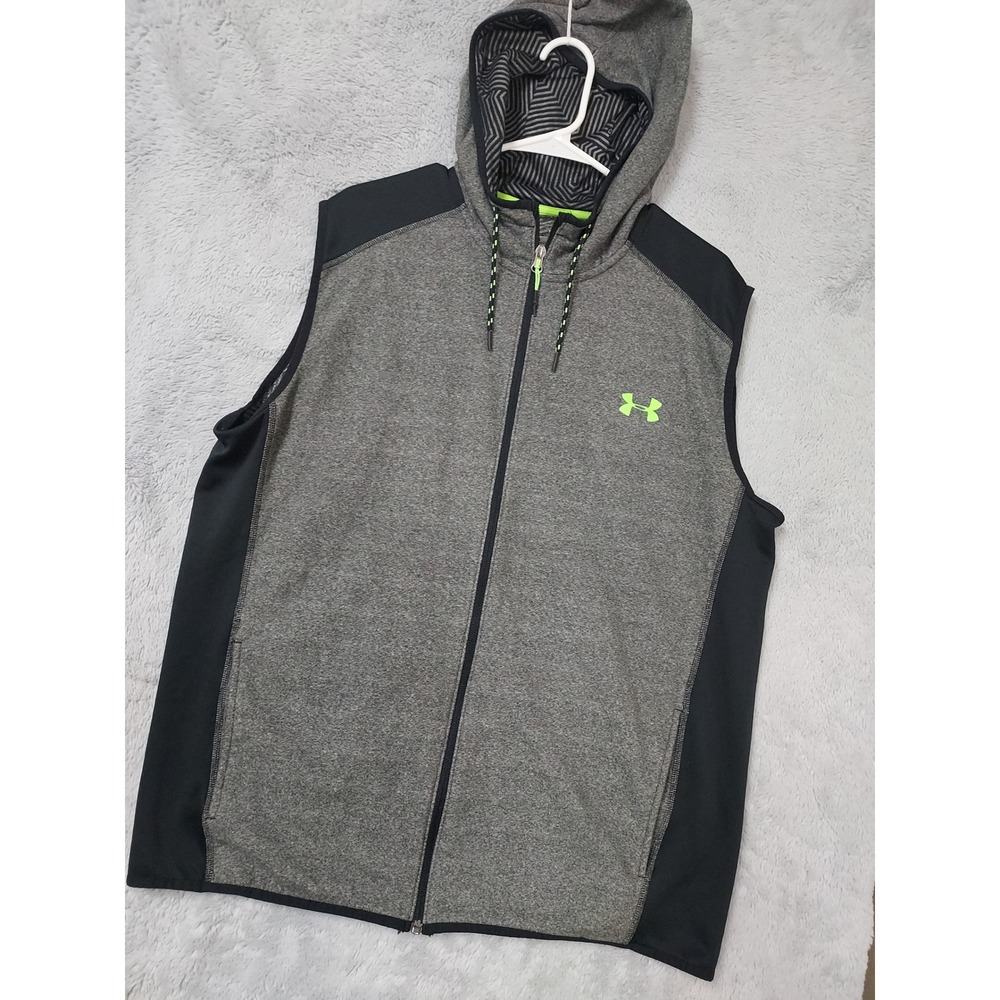 Under Armour Jacket Mens XL Coldgear Infrared Full Zip Hoodie Vest Sleeveless